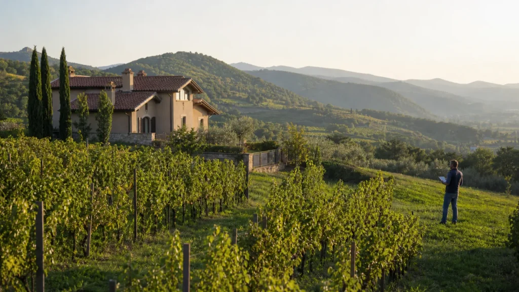 Casa tra i vigneti della Franciacorta soggetta a vincolo paesaggistico
