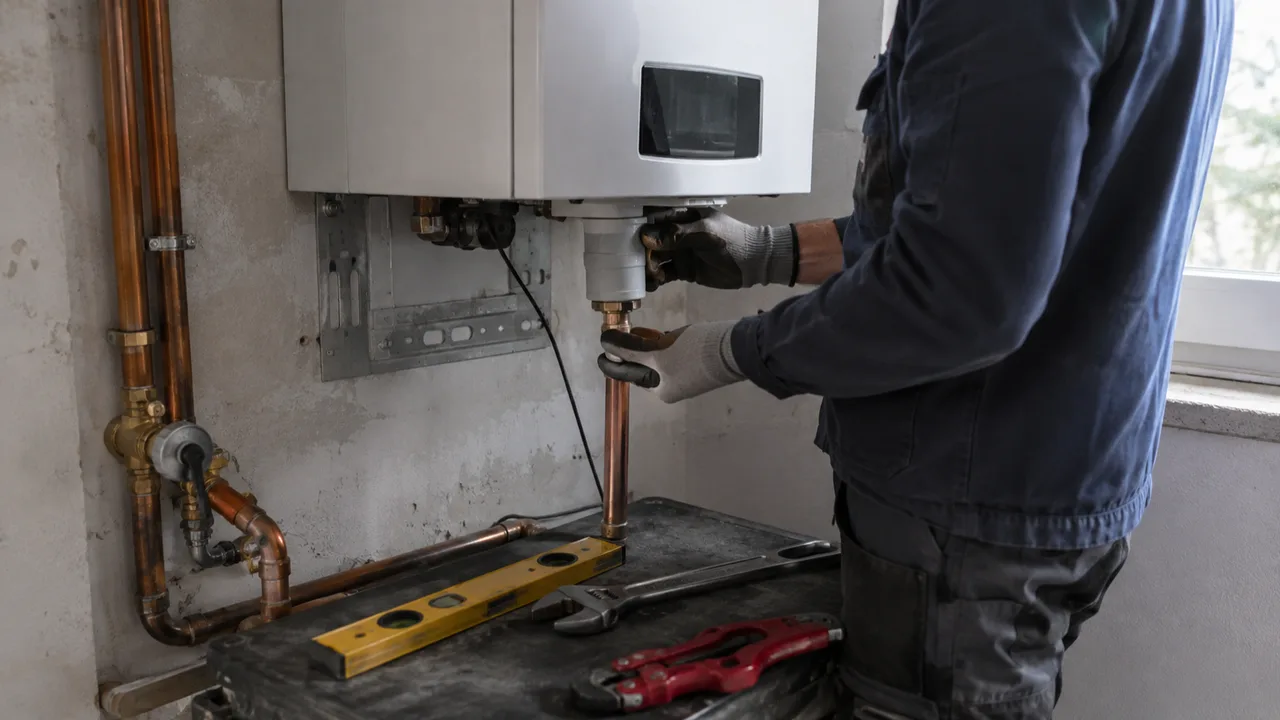 Installazione di una caldaia a condensazione in una casa a Brescia